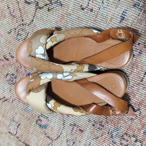 Chloe Runway Floral Canvas Sandas Espidrille, 41 - Picture 7 of 7